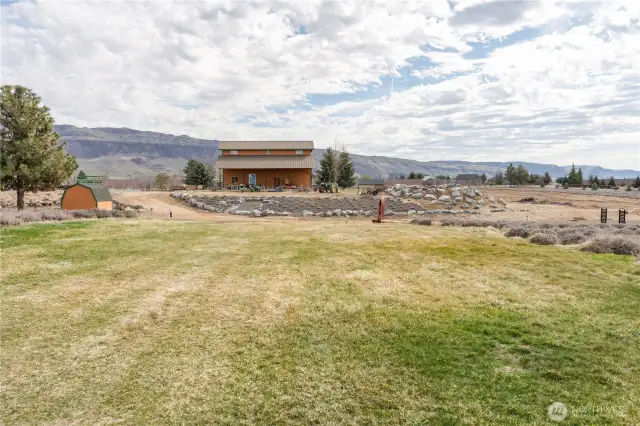 Spacious yard area for possible events and entertainment.