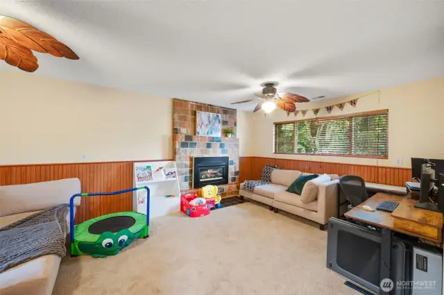 Enjoy a second fireplace in your downstairs living space.
