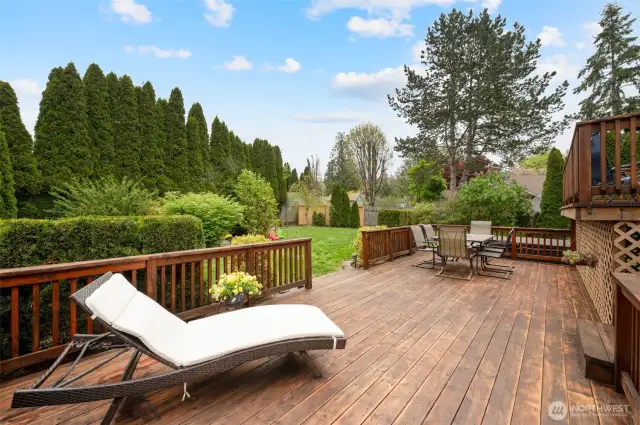 Lower level on two story deck, with plenty of room for entertaining.