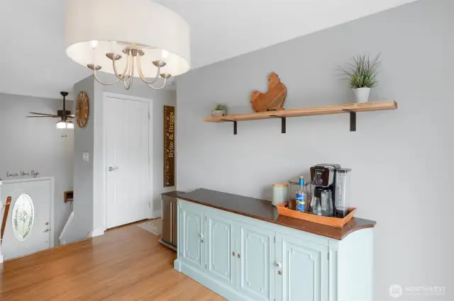 Dinning space off kitchen and living room.