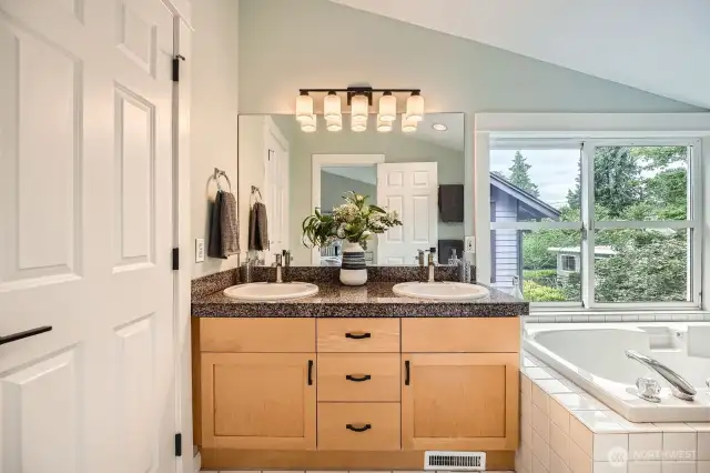 Updated lighting and fixtures throughout the home