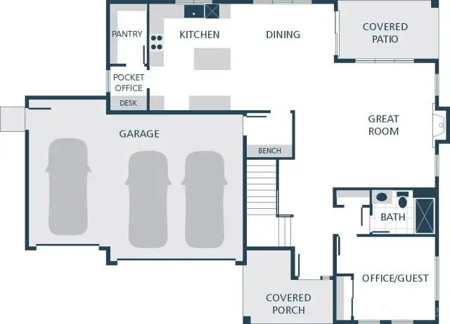 Image is a rendering. Photographs are for illustrative purposes only. Features, finishes, interior/exterior colors, landscaping and floorplan shown may vary from actual homes built.