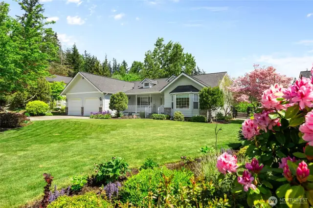 Large, landscaped lawn