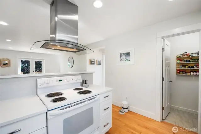 The kitchen also has a walk-in pantry!