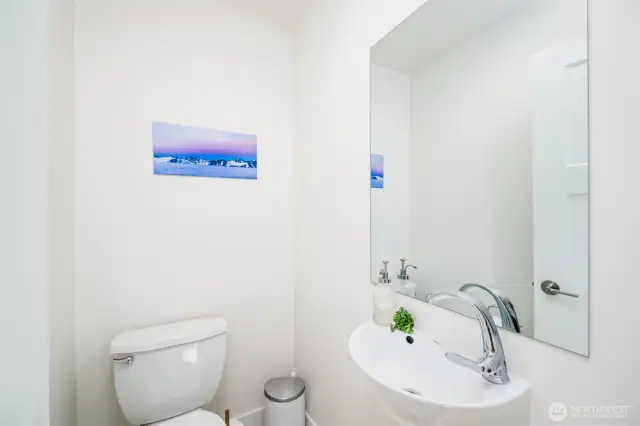 Half bathroom on the main level.