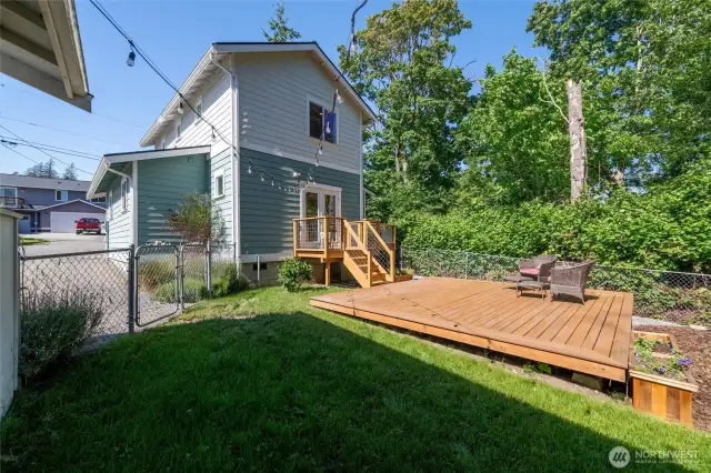 Soak up the sun in your fenced back yard.