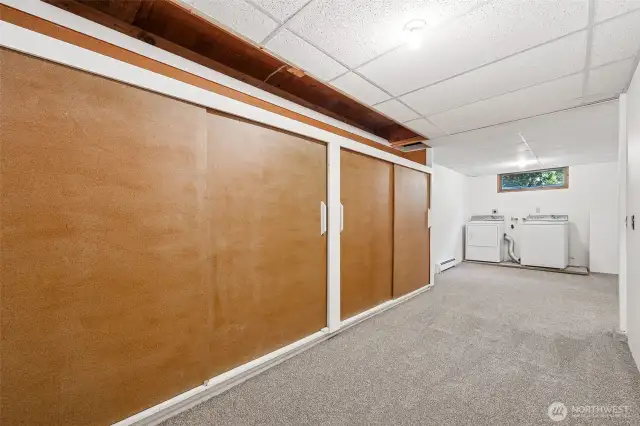 Utility room with loads of storage.