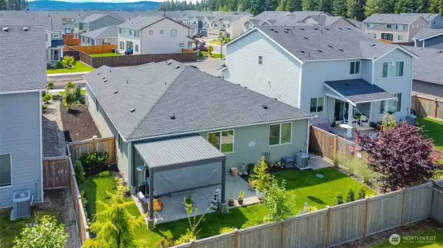 Amazing back yard, landscaped with low maintenance in mind
