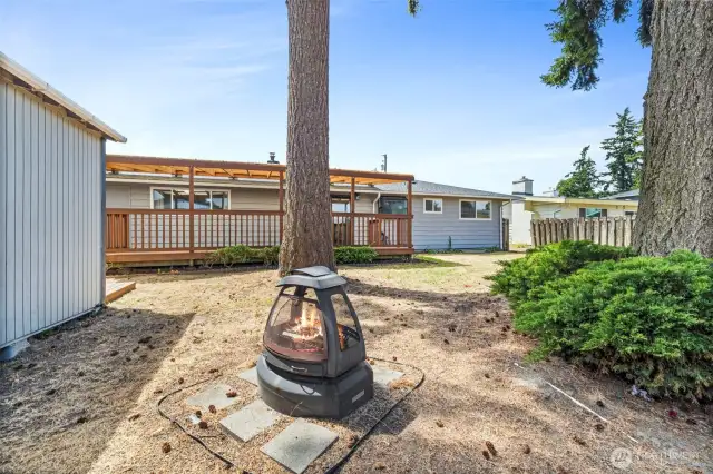 Fire pit stays with the house.