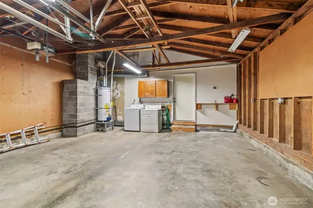 2 car attached garage with washer & dryer.