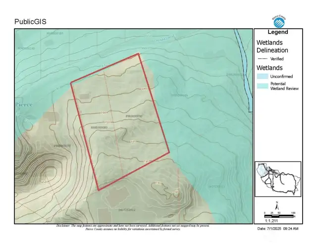 Viewing the topography, you can see multiple building areas for expansion and enjoyment.