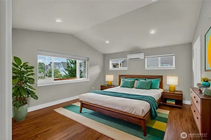 Primary bedroom virtually staged