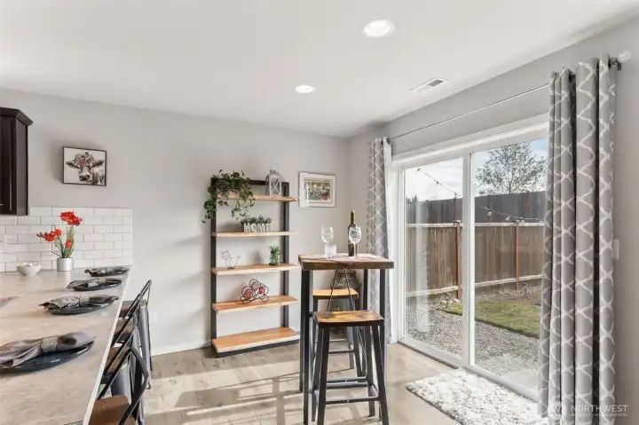 Dining Area with View of Backyard & View of Mountains