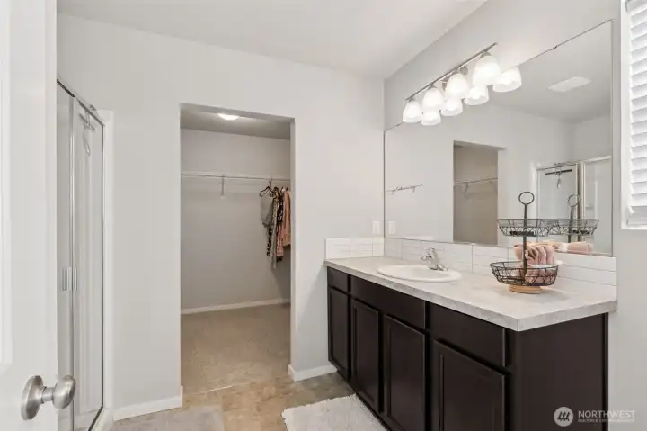 Primary Bathroom with Walk-in Closet & Dressing Area