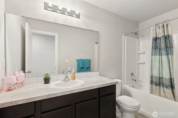 Full Bath off 2nd Floor Hall with Long Vanity