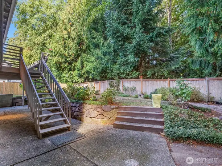 Outside Downstairs Slider into Backyard