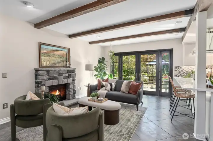 Lots of natural light and easy access to the back yard.