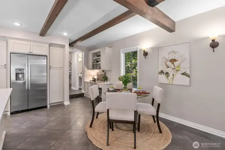 Lots of room to gather around in the dining room
