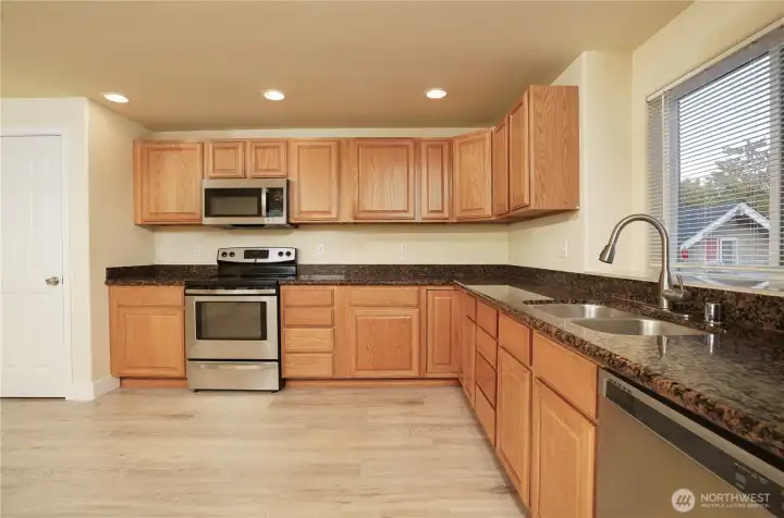 Kitchen with tons of cabinets and pantry