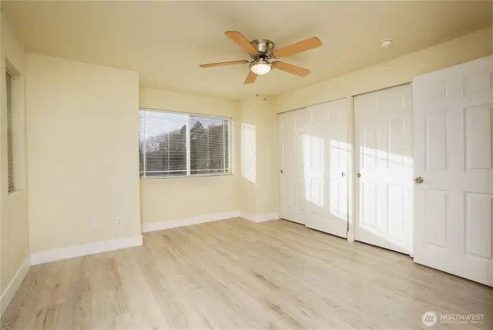 upstairs bedroom w/ double closets for extra storage