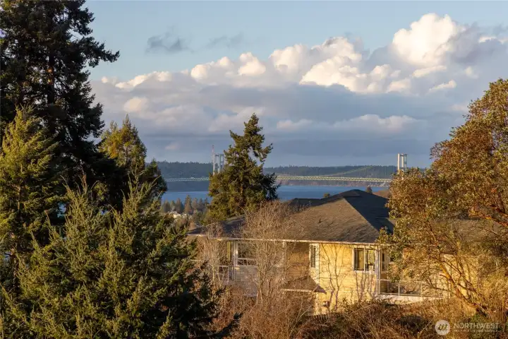 Views down to the Narrows Bridges.