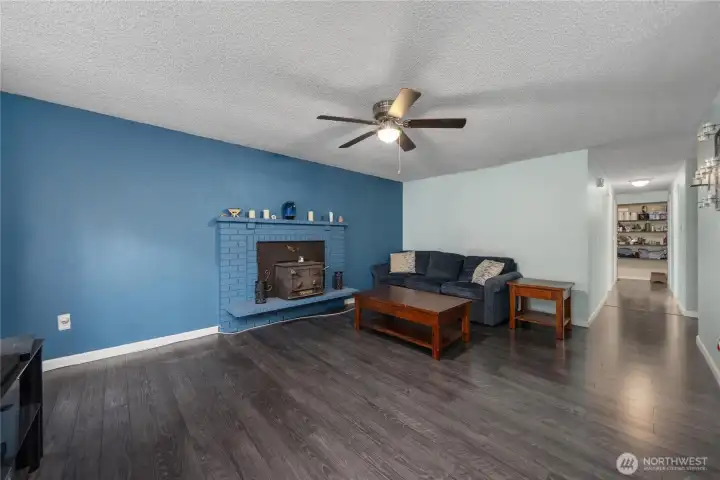 Updated flooring and ceiling fan.