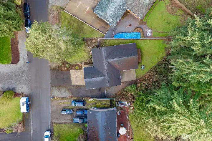 Arial view of property.