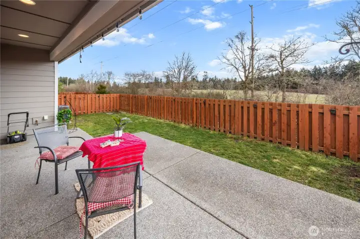 Plumbed for gas, this is a great space for barbequing and dining outdoors and with no homes behind you, you could practically hang out in the buff.