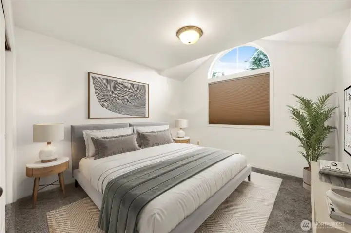 Virtually staged bedroom