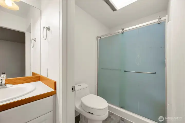 Walk in shower in primary bathroom