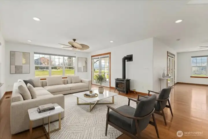Virtually Staged Airy flowing living room