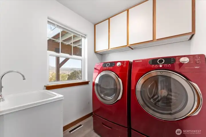 Laundry room in main house on the main floor