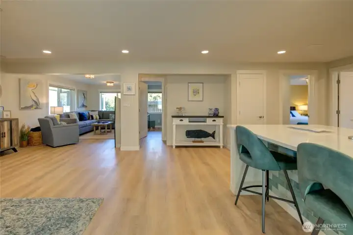 Second bedroom sits between the great room and primary.