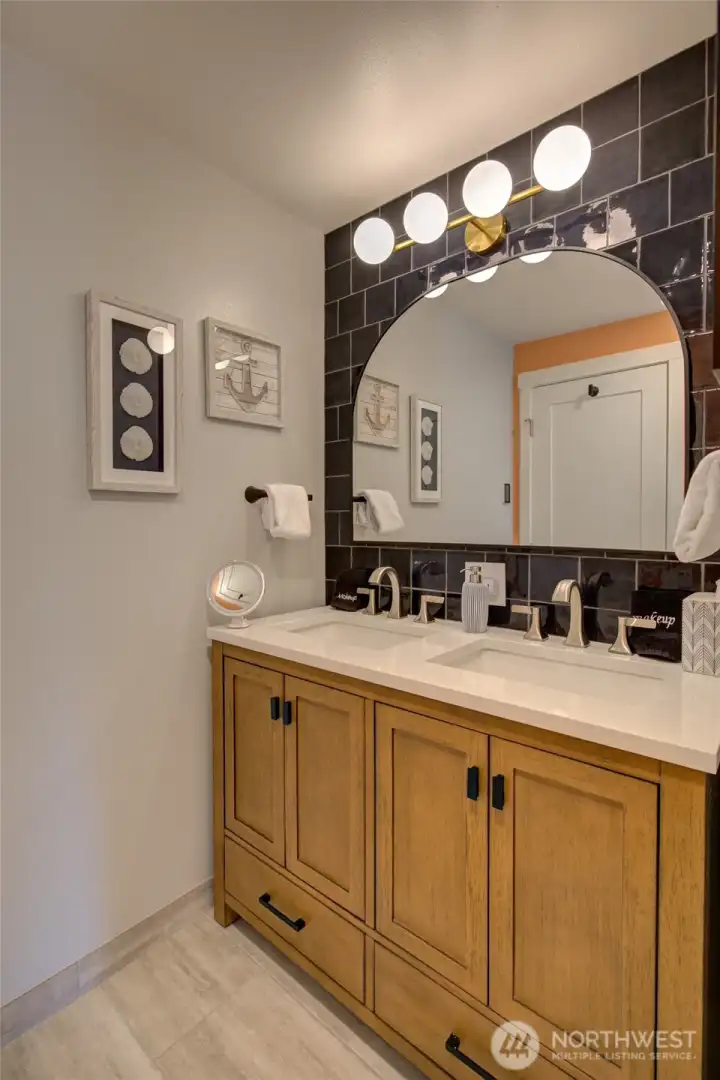 Vanity in the main bathroom.