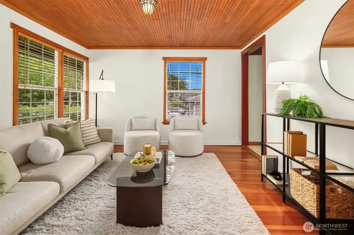 Wood accents create a warm and inviting environment.