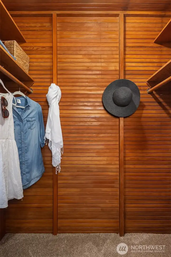 Even the primary bedroom closet is pretty here!