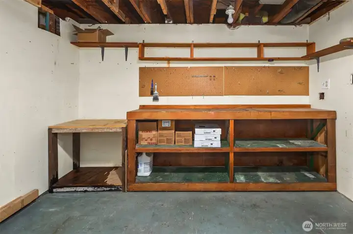 Room for growth with a large partially finished storaage area.