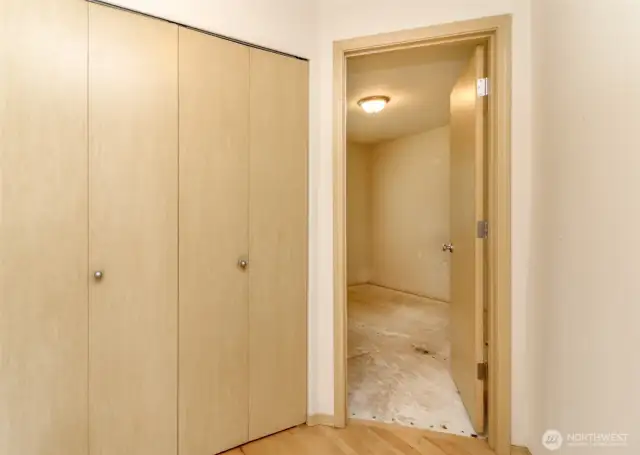 Laundry closet.  Laundry hook ups also available in garage.