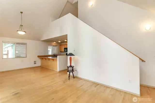 Stairs leading up to loft