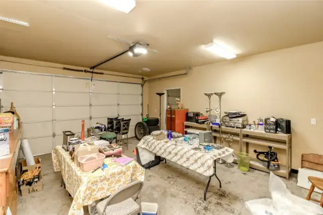 One side of the garage space
