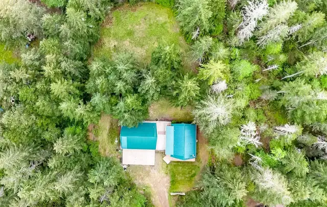 Nestled among cleared areas and treed areas