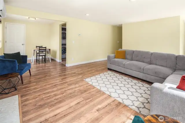 Living room and dining room