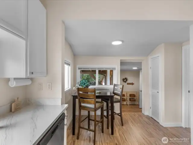 Looking from the kitchen into the utility room