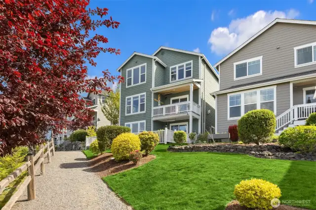 Looking back at the house from the path that leads to downtown Poulsbo.