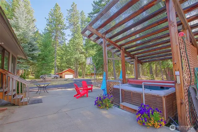 Covered hot tub