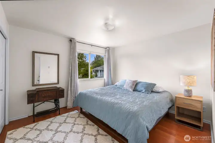 Private guest bedroom to the left of entry.