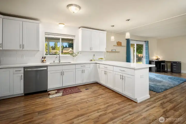 Light, bright, and large kitchen