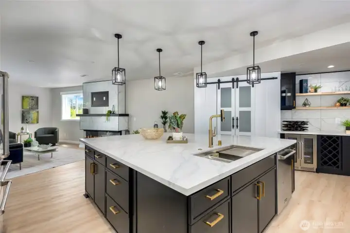 Incredibly large kitchen.