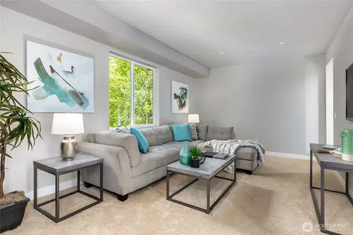 Media room on main level of home.