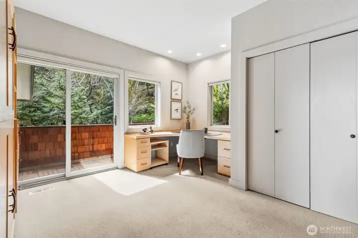 Office with fantastic built-in's including desk & bookshelves.  Plus a murphy-bed for those times when you need a little more room for guests!